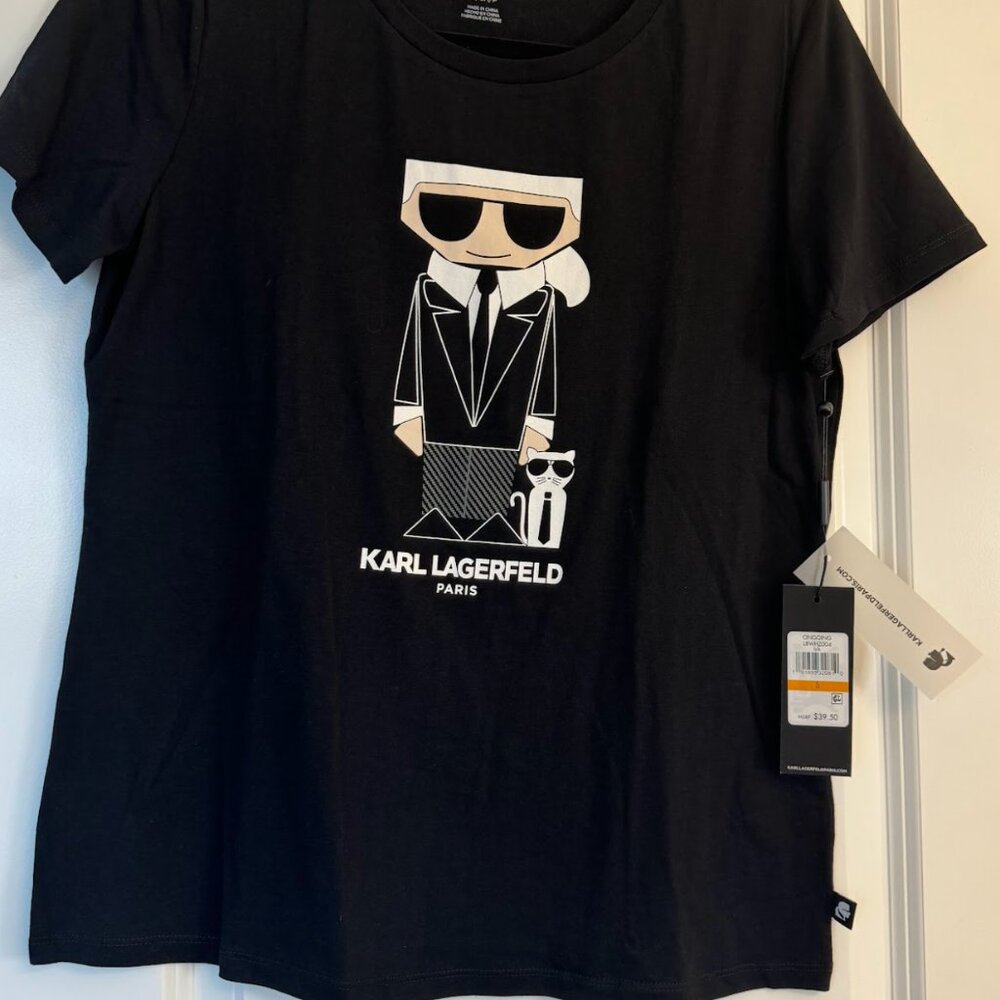New Womens Karl Lagerfeld Short Sleeve Tee
